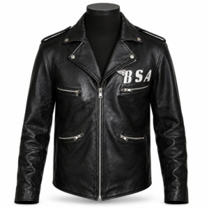 George Michael Faith Rockers Revenge Jacket | BSA Biker Leather Coat | 80s Pop Icon Costume | Mens Studded Moto Jacket
