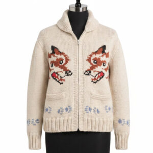Project Hail Mary Fox Cardigan | Ryan Gosling Wolf Sweater | Hand-Knit Wool Zip | Mary Maxim Inspired | Sci-Fi Fan Gift | Unisex Cozy Knit